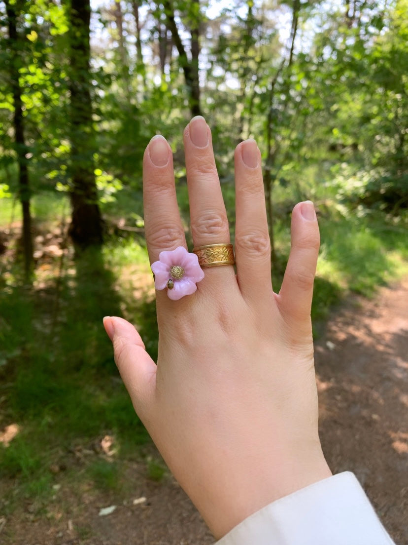 Flower Power ring - Fireweed - Speckled white