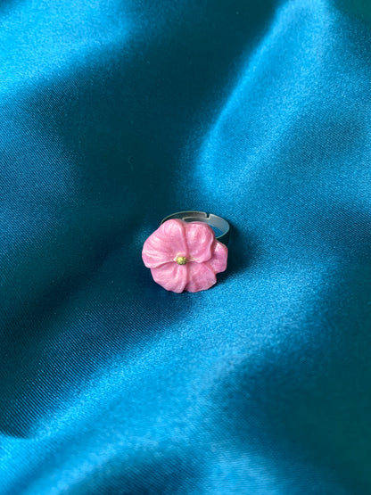 Flower Power ring - Poppy - Pearly pink