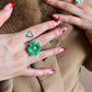 Flower Power ring - Fireweed - Jade green