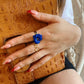 Flower Power ring - Buttercup - Royal blue